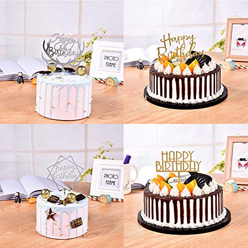 BESLIME Cake Topper - Feliz Cumpleaños De La Torta Topper para Tortas de Boda Aniversario Compromiso Decoración