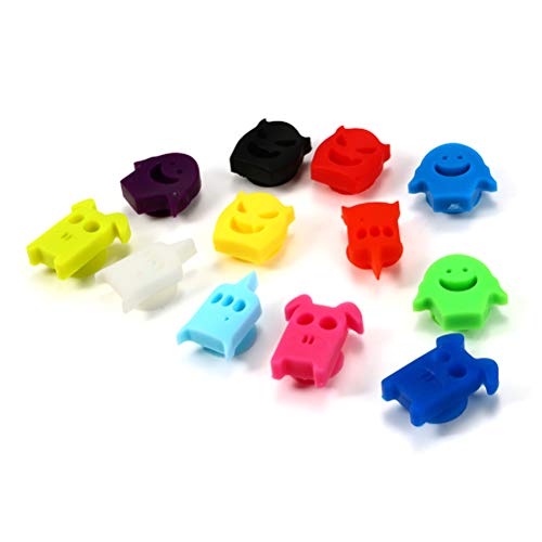 BESTonZON 12 unids Marcador de Vidrio de Vino Silicona para Fiesta Carnaval Marcador para Vasos de Cerveza Tazas