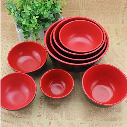 BESTONZON Cuenco de sopa japonés 1pc / Cuencos de sopa de fideos/Cuencos de cereales, Color rojo negro doble, Adecuado para sopa, arroz o pasta (19x9cm)