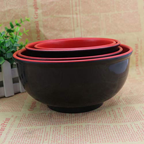 BESTONZON Cuenco de sopa japonés 1pc / Cuencos de sopa de fideos/Cuencos de cereales, Color rojo negro doble, Adecuado para sopa, arroz o pasta (19x9cm)