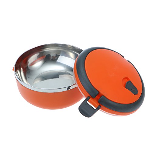 BESTonZON Fiambrera de Bento de Acero Inoxidable con Aislamiento Térmico Contenedor de Alimentos Cajas de Comidas (Naranja)