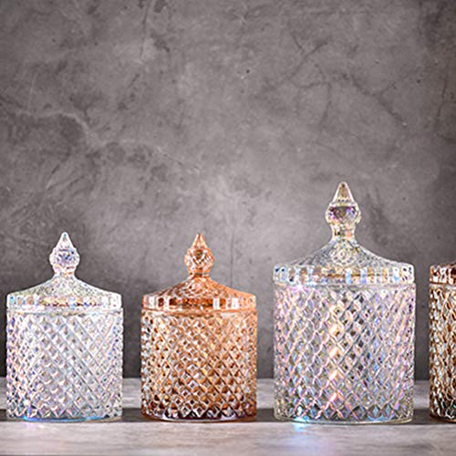 BESTONZON Tarro de Caramelo Cristal Tarro Pequeño Decorativo de Almacenamiento Dulces con Tapa (Colorido)