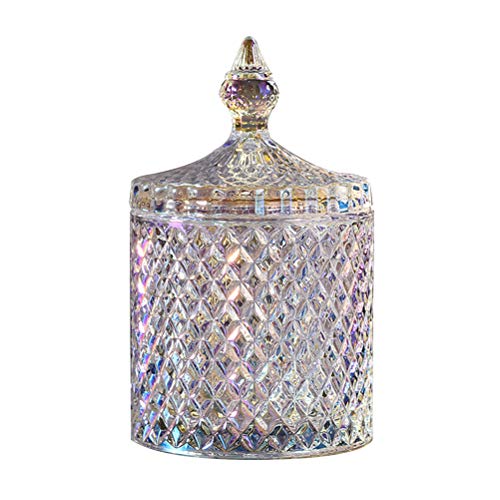BESTONZON Tarro de Caramelo Cristal Tarro Pequeño Decorativo de Almacenamiento Dulces con Tapa (Colorido)