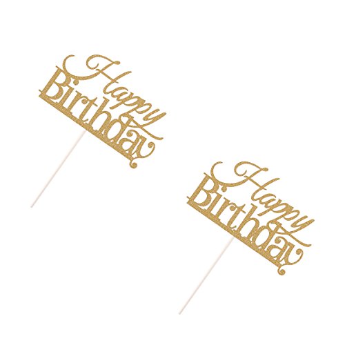 BESTOYARD 10 Piezas Happy Birthday Cake Topper Cake Decorations Suministros para Fiestas (Dorado)
