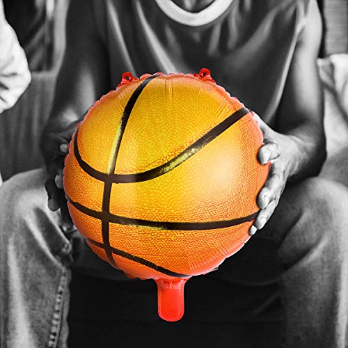 BESTOYARD Globos de Aluminio de Baloncesto para Decoración de Fiesta de Cumpleaños de Niños 10pcs