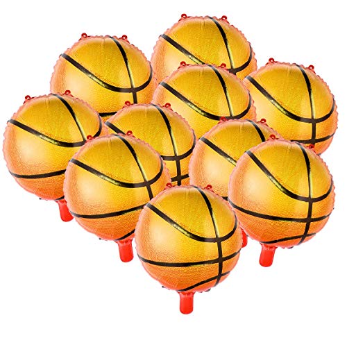 BESTOYARD Globos de Aluminio de Baloncesto para Decoración de Fiesta de Cumpleaños de Niños 10pcs
