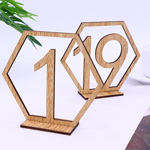BESTOYARD Números de Madera para Mesas Decoración Bodas Vintage 1-20