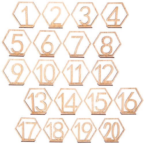 BESTOYARD Números de Madera para Mesas Decoración Bodas Vintage 1-20