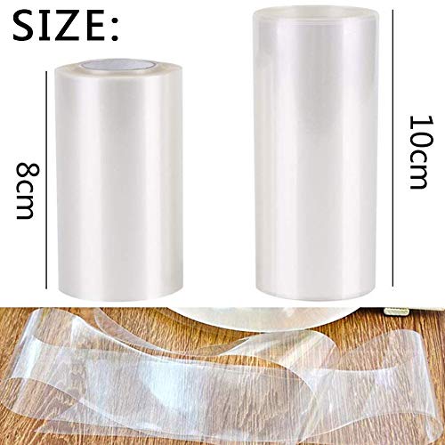 BESTZY Acetato Transparente Pastel para Decoración de Repostería Pasteleria Chocolate Mousse - 2 Rollos: 10m* 10cm, 10m* 8cm