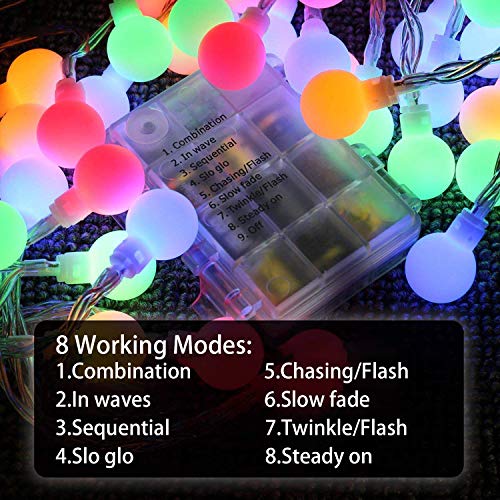 BETECK Guirnalda Luces, Luces de Cadena Impermeable 10M 100 LED 8 Modos Decorativas para Exterior, Interior, Jardines Fiesta de Navidad, Luz de Hadas Intensidad Regulable (Blanco)