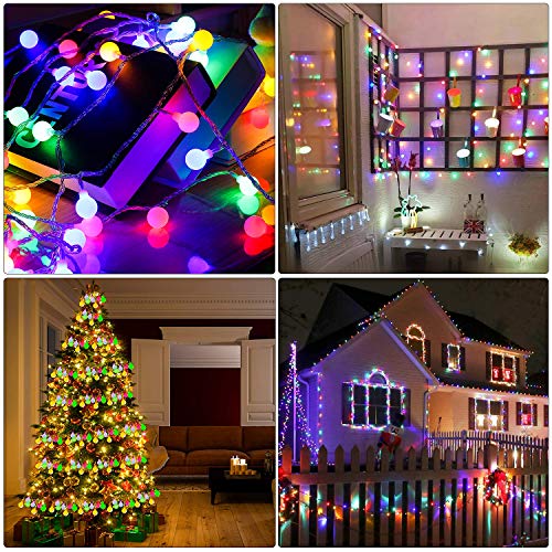 BETECK Guirnalda Luces, Luces de Cadena Impermeable 10M 100 LED 8 Modos Decorativas para Exterior, Interior, Jardines Fiesta de Navidad, Luz de Hadas Intensidad Regulable (Varios Colores)