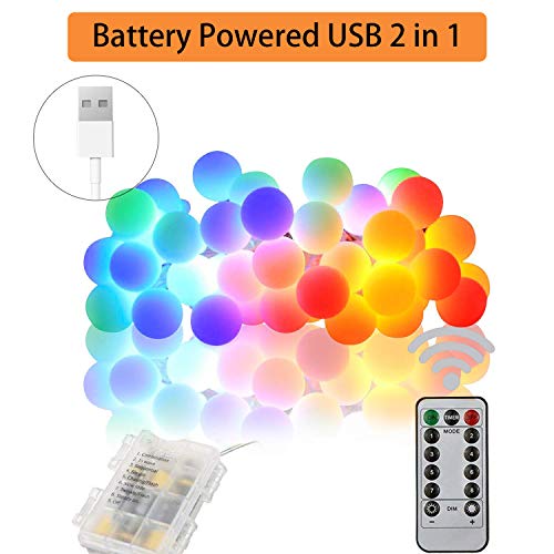 BETECK Guirnalda Luces, Luces de Cadena Impermeable 10M 100 LED 8 Modos Decorativas para Exterior, Interior, Jardines Fiesta de Navidad, Luz de Hadas Intensidad Regulable (Varios Colores)