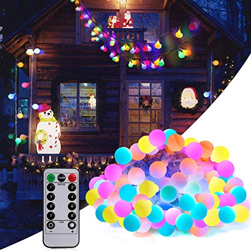 BETECK Guirnalda Luces, Luces de Cadena Impermeable 10M 100 LED 8 Modos Decorativas para Exterior, Interior, Jardines Fiesta de Navidad, Luz de Hadas Intensidad Regulable (Varios Colores)