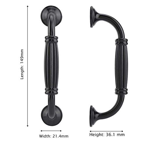 BETOY 4pcs – Asa Barra de puerta mueble - tipo europeo, negro Vintage Puerta Retro Hierro Muebles Cocina Armario Cajón Tire Tiradores y Pomos con Forma de Carcasa 128mm