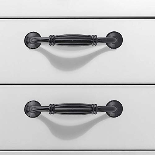 BETOY 4pcs – Asa Barra de puerta mueble - tipo europeo, negro Vintage Puerta Retro Hierro Muebles Cocina Armario Cajón Tire Tiradores y Pomos con Forma de Carcasa 128mm