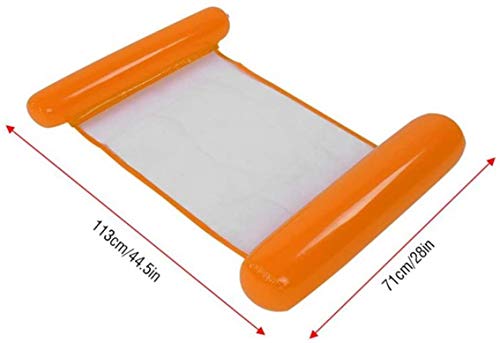 BETOY Hamaca Flotante Hamaca Hinchable Piscina Colchoneta Hinchable Piscina Cama Flotante de Agua Piscina Tumbona Hamaca Inflable de Agua Flotante colchoneta Piscina Tumbona (Naranja)