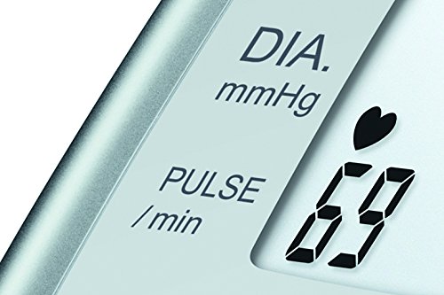 Beurer BM 35 Tensiómetro de brazo, indicador OMS, detección arritmia, gran pantalla LCD, memoria 2 x 60 mediciones, Fecha y hora, color gris, manguito 23 - 33 cm