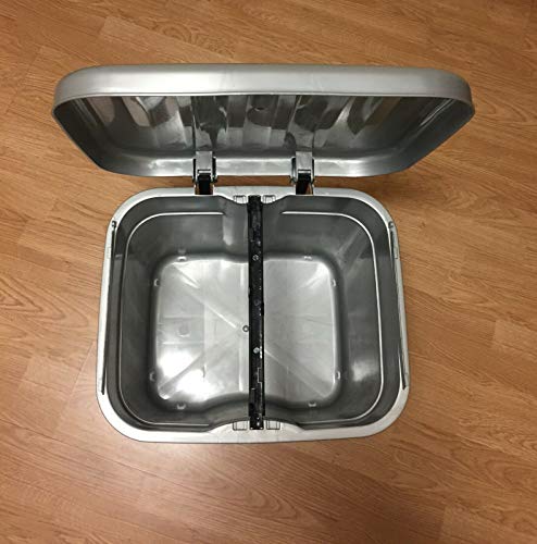 BG Spazio Cubo de Basura Papelera Duo clasificador 46 litros ecologic 2 en 1 (Gris)