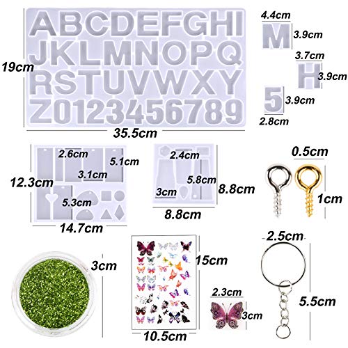 BHGT 77pcs Accesorios Molde de Silicona Moldes Joyerías Resina Fabricación de Joyas Llaveros Colgante Herramientas Manualidades