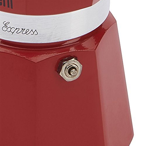 Bialetti Moka Express Red Cafetera Italiana Espresso, 6 Tazas, Aluminio, Rojo