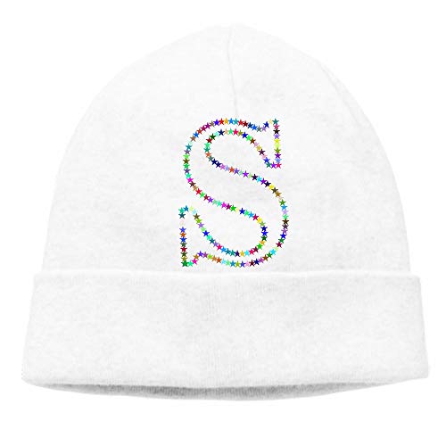 Bidesign - Gorra unisex con diseño de letra S en mayúscula Blanco blanco L