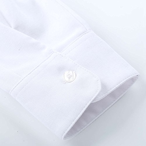 Bienzoe Niño Uniforme Escolar Manga Larga Oxford Camisa Blanco 12