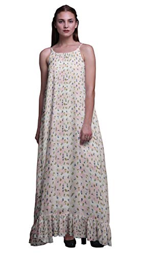 Bimba Gris Hojas Florales y Tulip Impreso camisón Maxi Dormir Vestido Grande