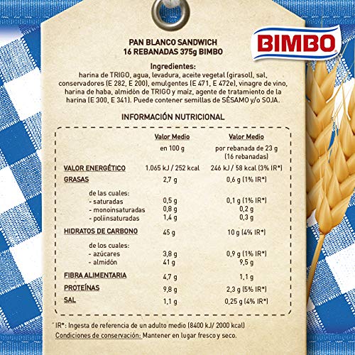 Bimbo Pan Blanco Con Corteza - 375 g