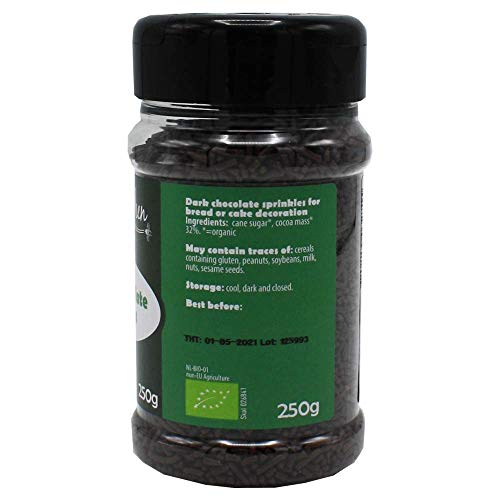 BioKitchen - Fideos de chocolate negro ecológico (6 envases de 250 g)