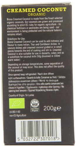 Biona Concentrado de Coco Ecológico - Vegano, Vegetariano, Paleo - Paquete 200 G