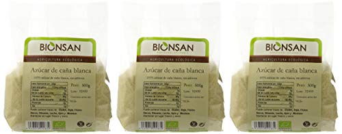 Bionsan Azúcar de Caña Ecológico Blanco - 3 Bolsas de 500 gr - Total: 1500 gr