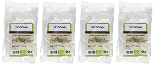 Bionsan Harina de Arroz Blanca - 4 Bolsas de 500 gr - Total: 2000 gr