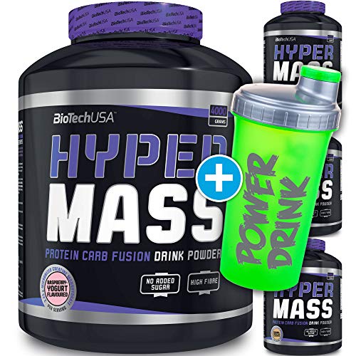 Biotech USA Hyper Mass - Lata de 1 kg, triCarbo, maltodextrina, almidón de maíz en 4 sabores + coctelera C.P. Sports (vainilla, 1000)