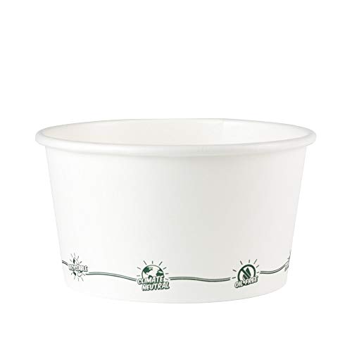 BIOZOYG BIZOYG ecológico Universal cartón desechable Cuencos Helado, Postre, Fingerfood, Snacks 25x tazones Comida Blancos con Icono Impreso 300 ml/12 oz I Tazas Redondas Desechables compostables