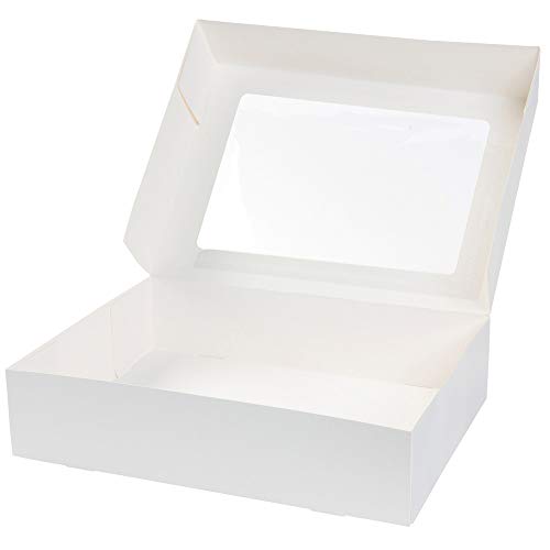 BIOZOYG Cajas para 12 Magdalenas, Cupcake Muffin con Inserto y Ventana de visión Grande I 25 Pieza de Cajas para pastelería Cajas de Regalo Bio Caja Blanca para Llevar Caja de cartón Biodegradable