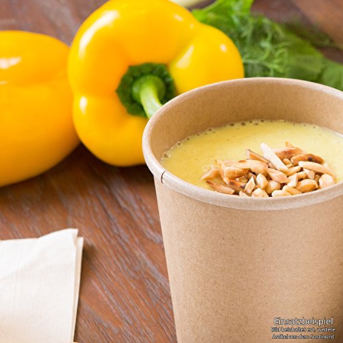 BIOZOYG Taza Bio orgánica de cartón Kraft I Taza compostable con Recubrimiento Interior de PLA Taza Sopera de Cartón To Go Taza para Helado I 25 Vasos orgánicos desechable Biodegradable 300 ml