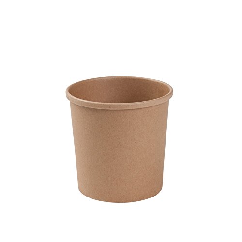 BIOZOYG Taza Bio orgánica de cartón Kraft I Taza compostable con Recubrimiento Interior de PLA Taza Sopera de Cartón To Go Taza para Helado I 25 Vasos orgánicos desechable Biodegradable 300 ml