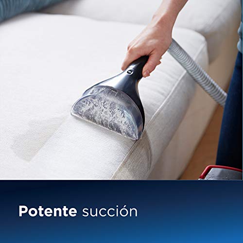Bissell 1558N Limpiador a Mano para Manchas y alfombras, 750 W, 6.4 litros, 84 Decibelios, Plastic, Rojo/Negro