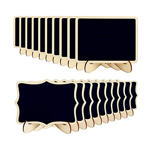 BJ-SHOP Pizarras Decorativas,Mini Pizarras Tablero Negro de Madera para la Fiesta de Bodas Número de Mensajes de Mensajes de Comida Decorativos