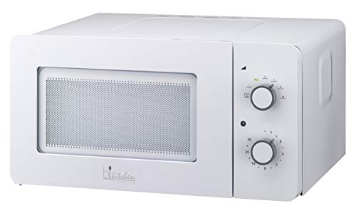 Bkitchen Mini 150 Blanco Microondas 600W, 15L, Mesa Giratoria de Vidrio (Diam.25,5 Cm), Horno de Microondas