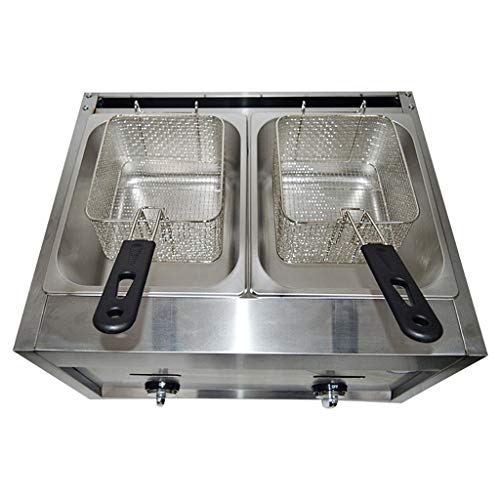 BL Freidora de Gas de Acero Inoxidable con colador para Papas Fritas de Pollo Comercial Cocina de hogar Freidora de Gas