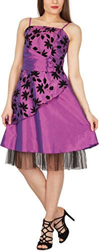 BlackButterfly ‘SIA' Vestido De Gala De Satén Essence (Morado, ES 36 - XS)