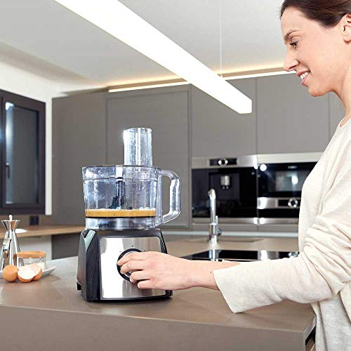 Black+Decker BXFPA1200E Procesador de Alimentos, 1200 W, Acero Inoxidable, INOX + Gris