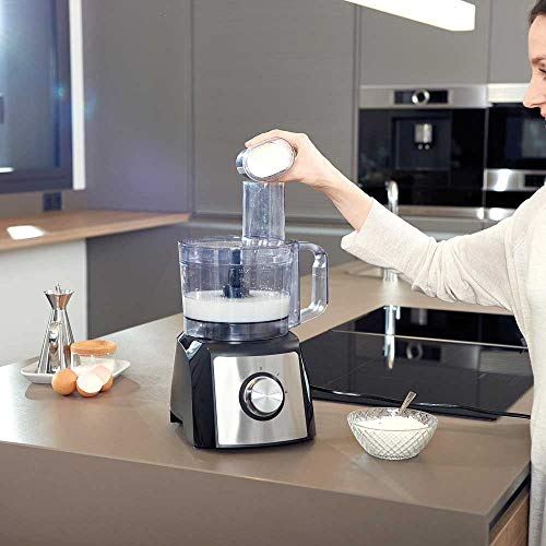 Black+Decker BXFPA1200E Procesador de Alimentos, 1200 W, Acero Inoxidable, INOX + Gris