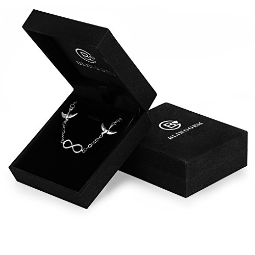 BlingGem Infinito Palomas de La Paz Plata Sterlina 925 Blanco Oro Plateado Pulsera Regalo de Joyería para Día de la Madre