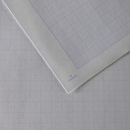 Bloc Enc A4-21x29.7 cm, 50 Hojas, Dibujo Canson Milimetrado 90 g Azul