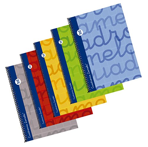 Bloc Lamela Forrado Folio 80 hojas Cuadrícula 3mm, Pack de 5
