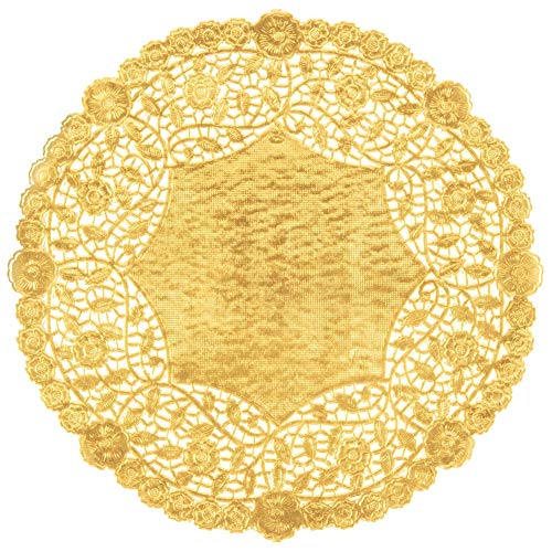 Blondas de encaje de papel de aluminio metalizado, 10 pulgadas, hechas en Canadá, dorado, 10 pulgadas