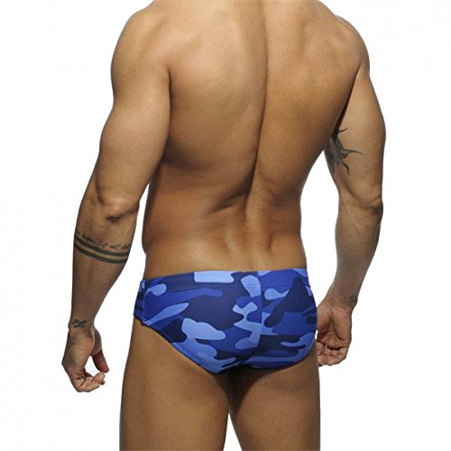 Bluelover Nuevos Hombres Sexy Bajo La Cintura Natación Camuflaje Troncos Escritos Caliente Venta De Verano De Trajes De Baño Boxeadores - XL - Camuflaje Azul