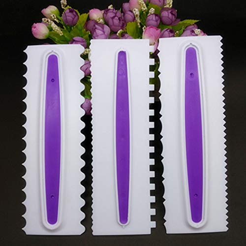 Bluesees - Raspador para tartas, 3 piezas, espátulas de plástico para decoración de pasteles, decoración de bordes, herramienta de bricolaje, espátulas de crema y azúcar